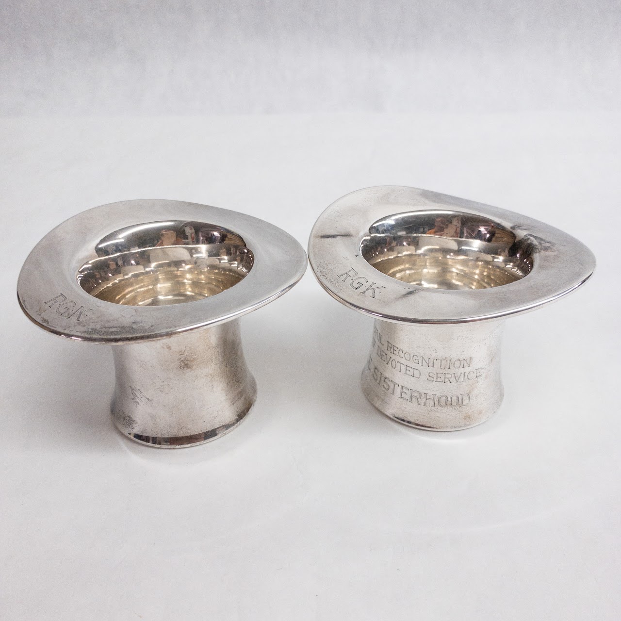 Sterling Silver Top Hat Pair