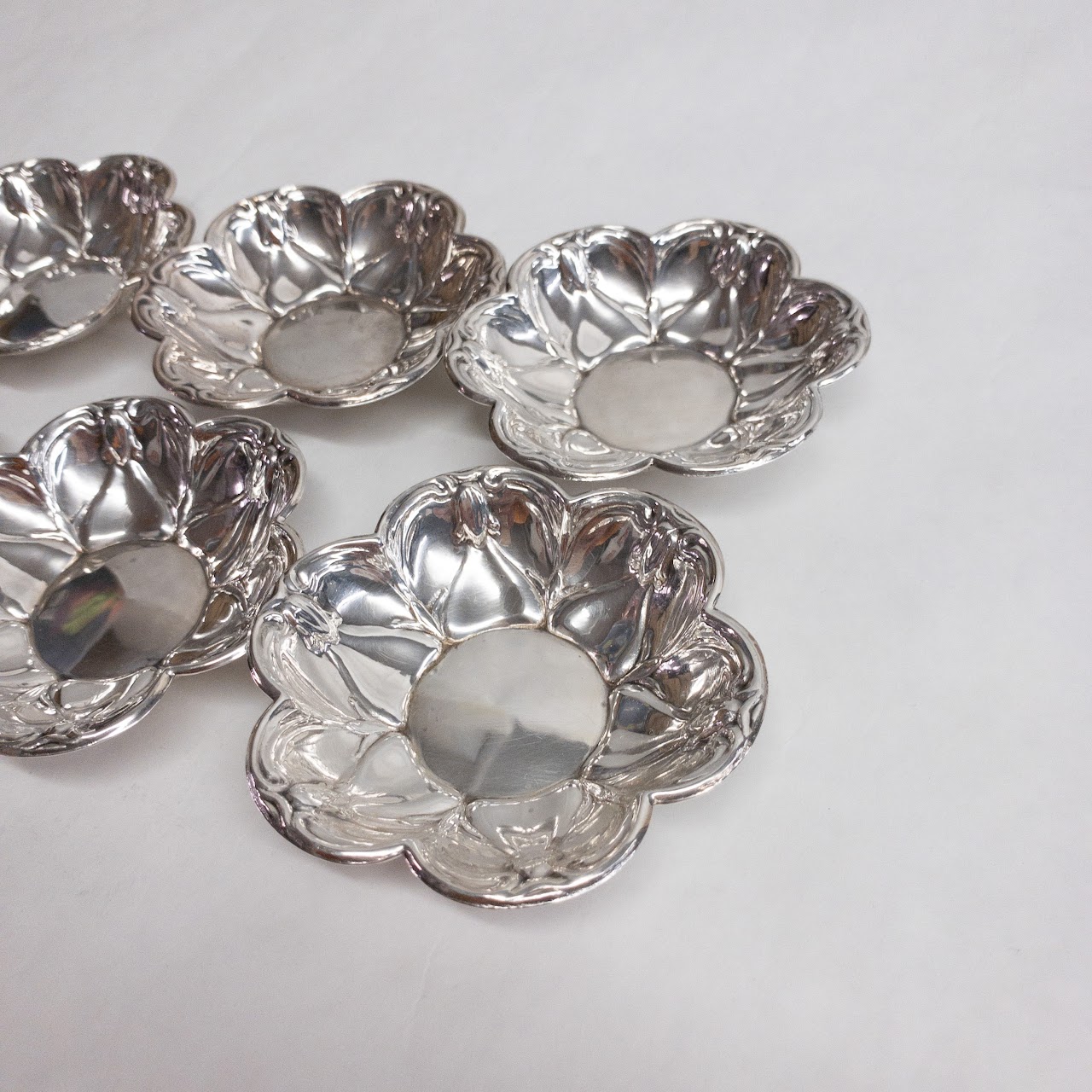 Sterling Silver Flower Butter Pats Set