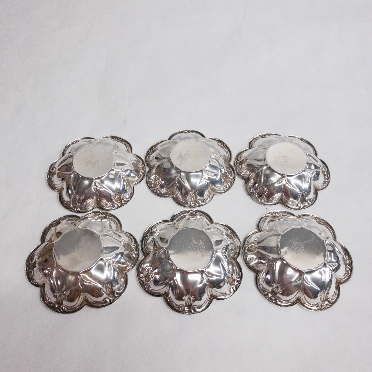 Sterling Silver Flower Butter Pats Set