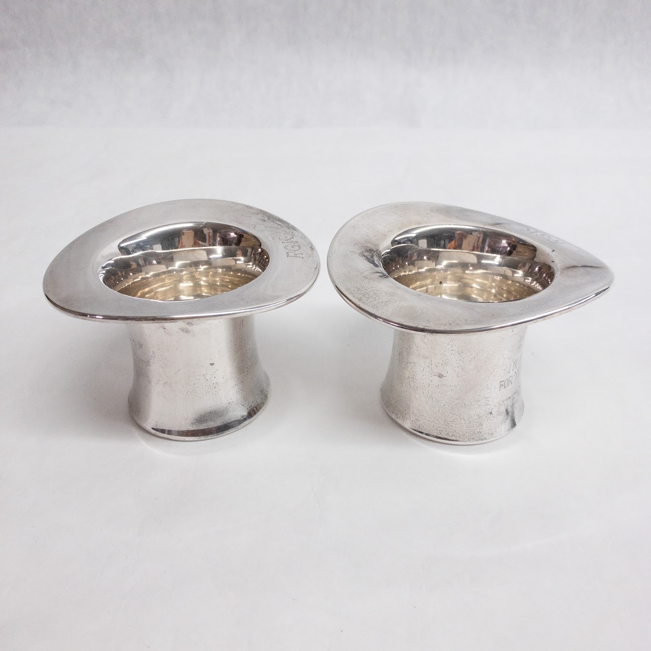 Sterling Silver Top Hat Pair