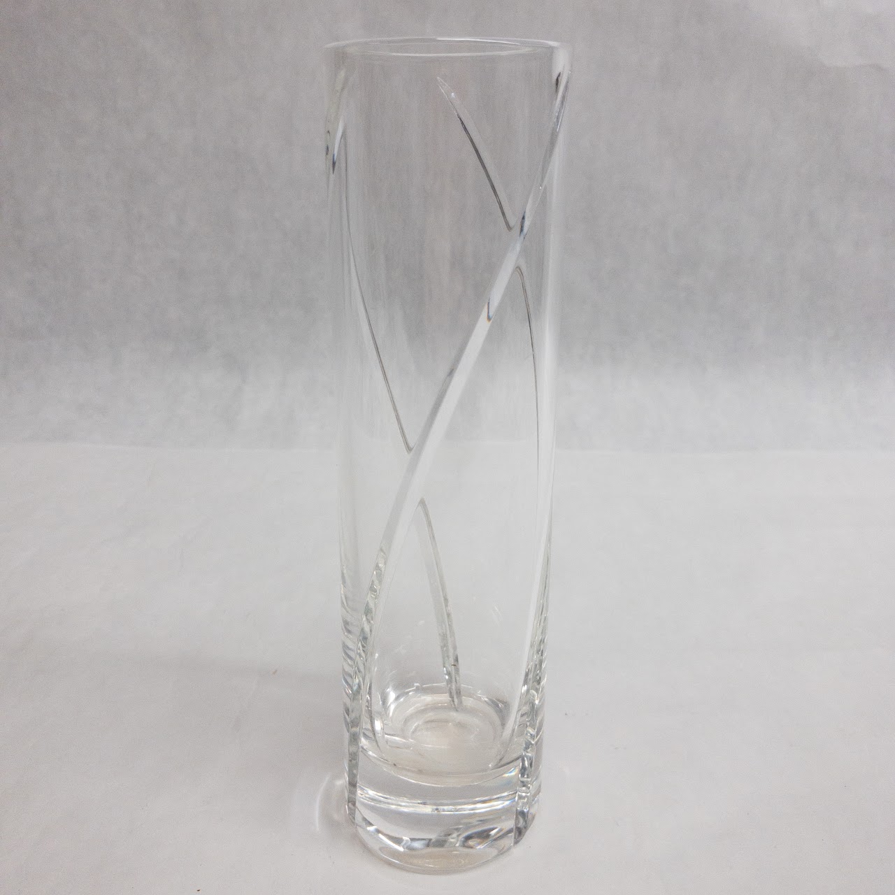 Tiffany & Co. Crystal Swirl Optic 8" Bud Vase