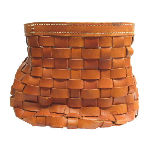 Arte & Cuoio Woven Leather Basket