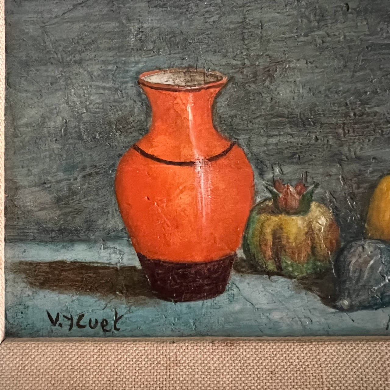 Vintage Signed Miniature Still Life Oil Painting