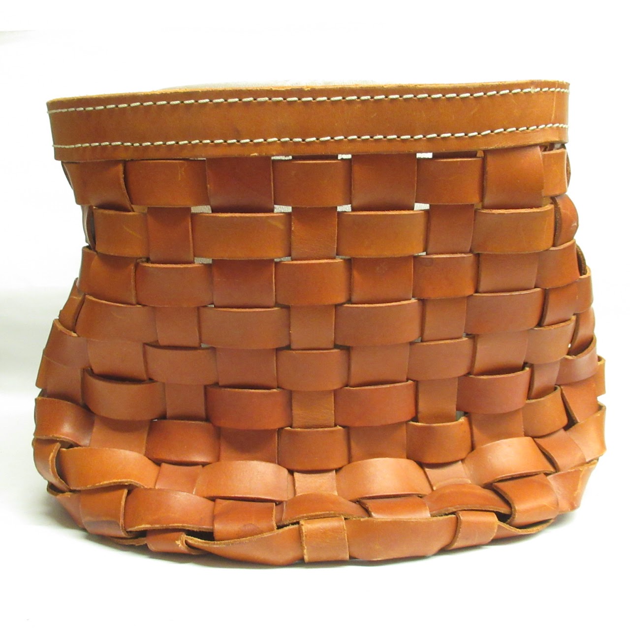 Arte & Cuoio Woven Leather Basket