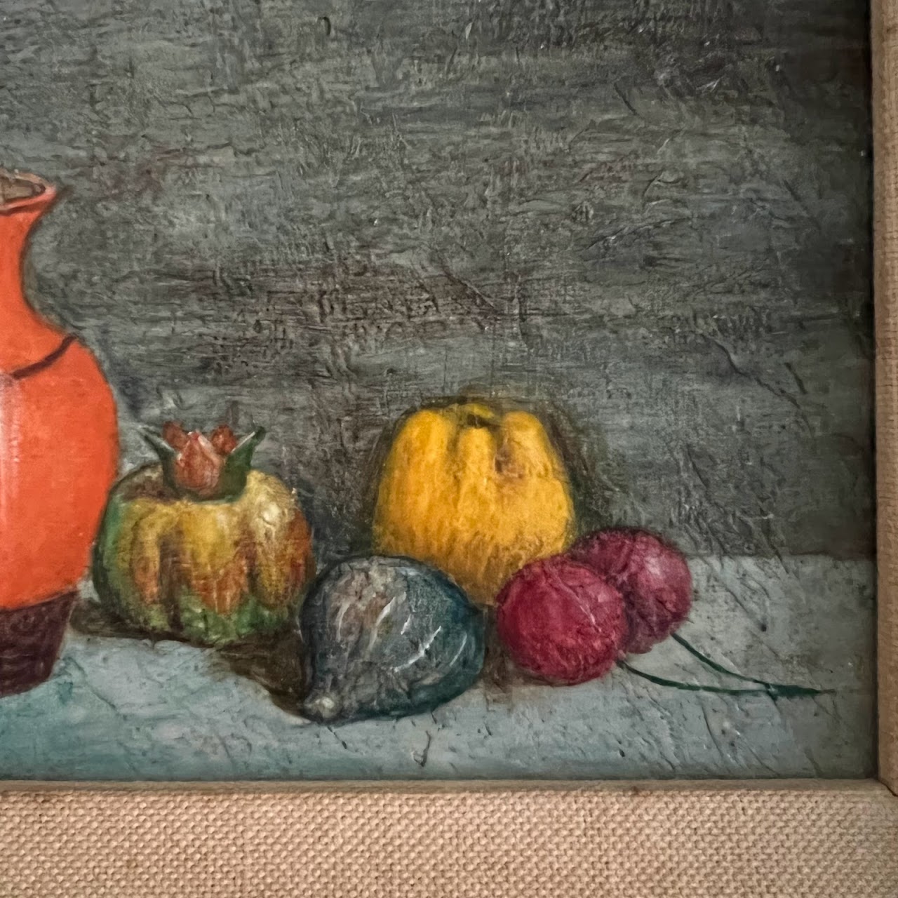 Vintage Signed Miniature Still Life Oil Painting