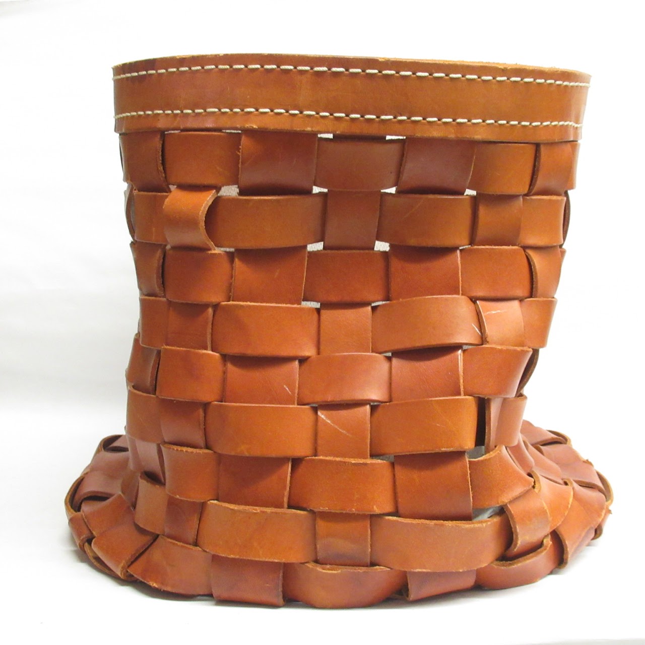 Arte & Cuoio Woven Leather Basket