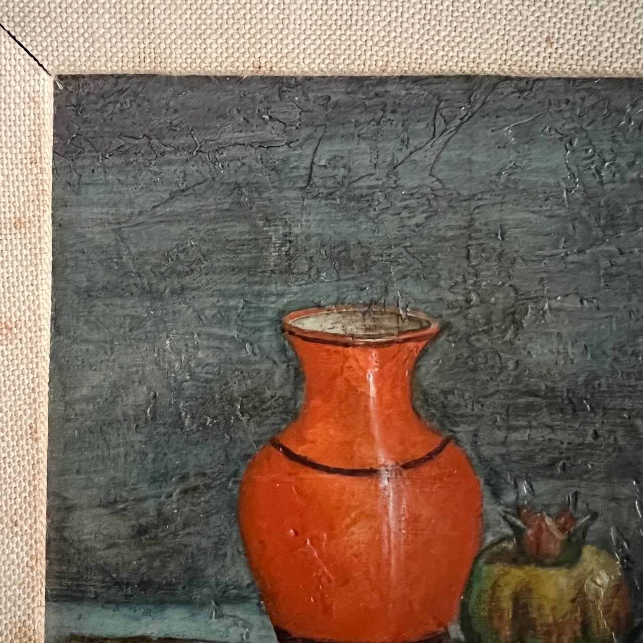 Vintage Signed Miniature Still Life Oil Painting