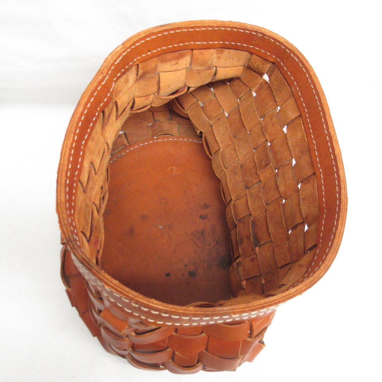 Arte & Cuoio Woven Leather Basket