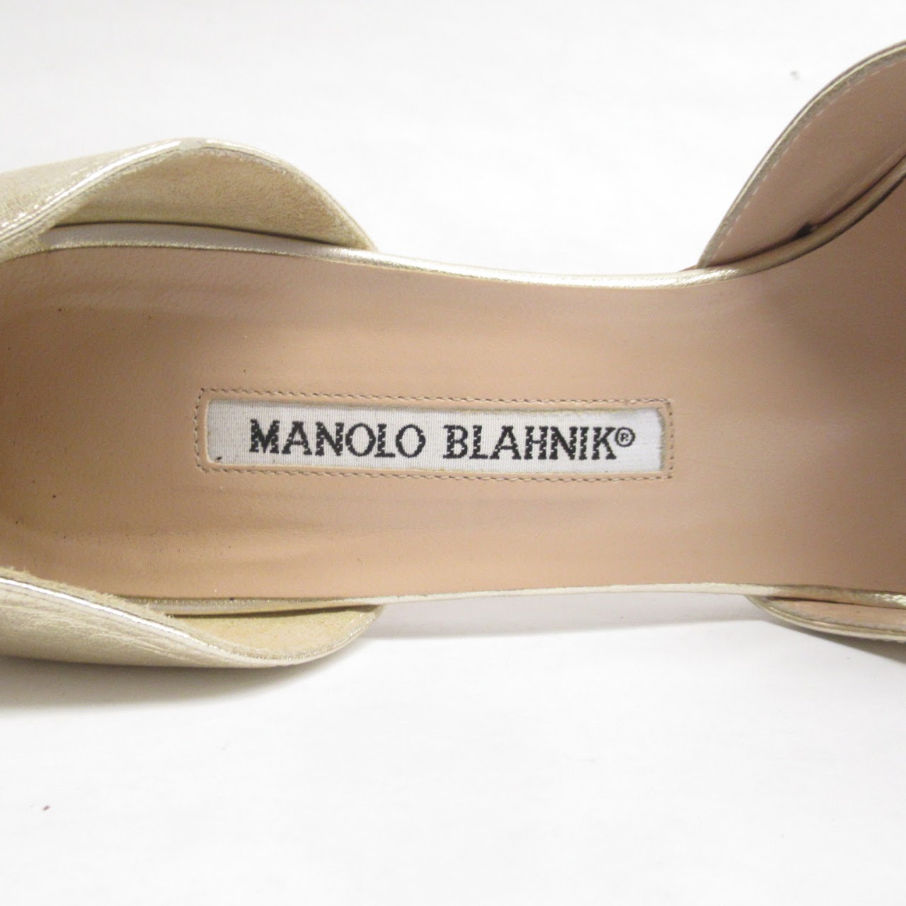 Manolo Blahnik Metallic Gold Leather Pumps