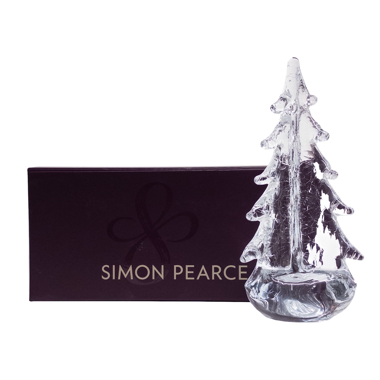 Simon Pearce 10" Vermont Crackle Evergreen Glass Christmas Tree