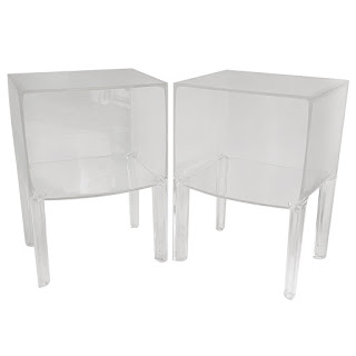 Starck Style Acrylic Side Table Pair