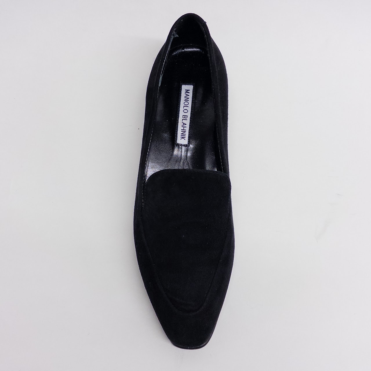 Manolo Blahnik Black Nubuck Loafers