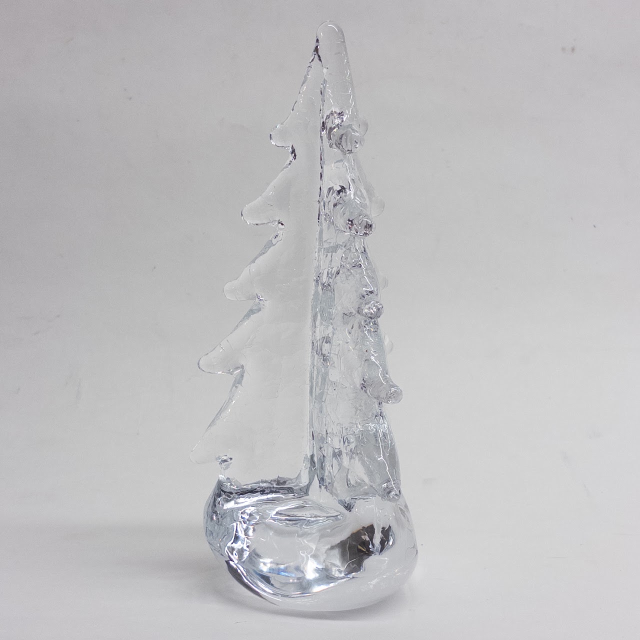 Simon Pearce 10" Vermont Crackle Evergreen Glass Christmas Tree