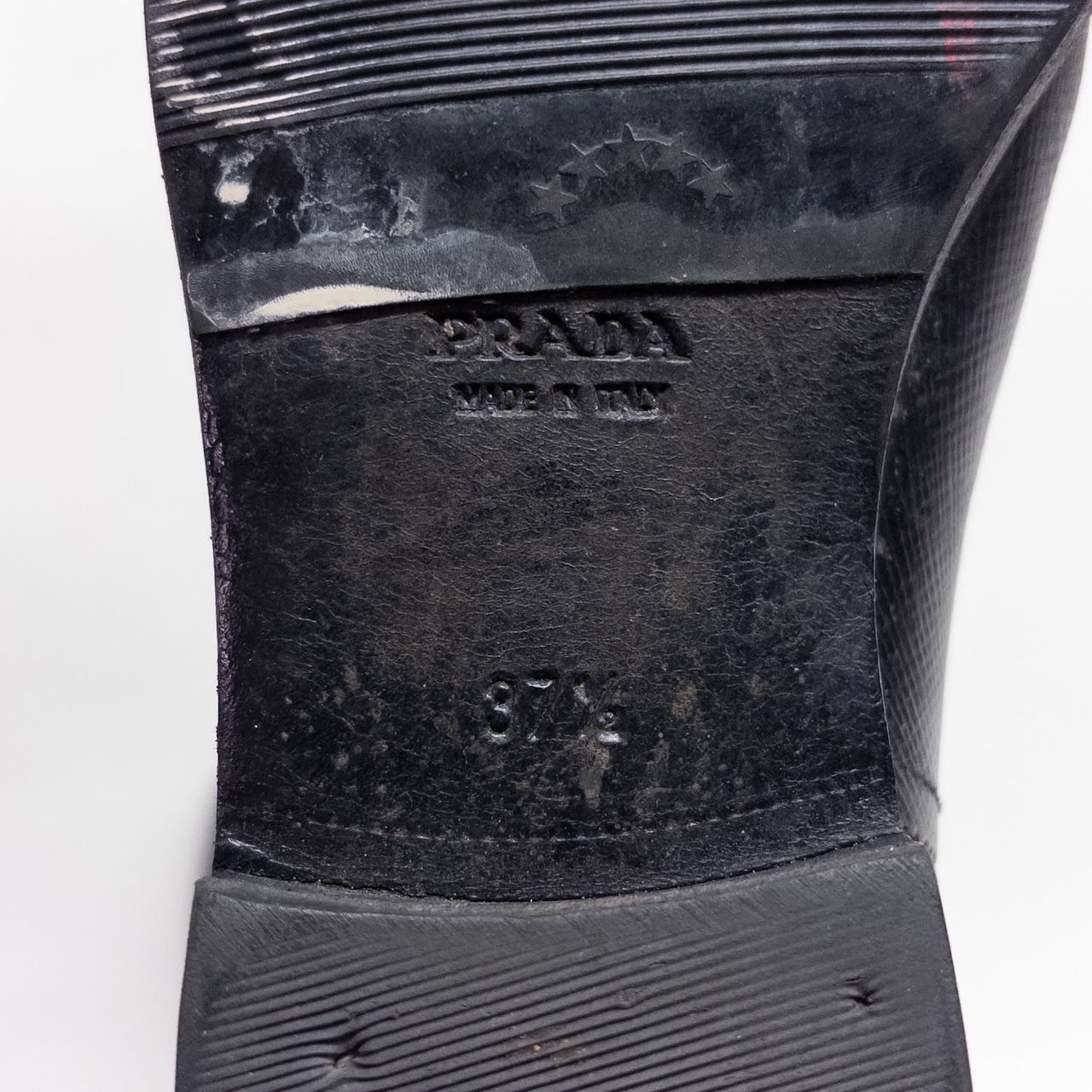 Prada Black Safiano Leather Calf Boots