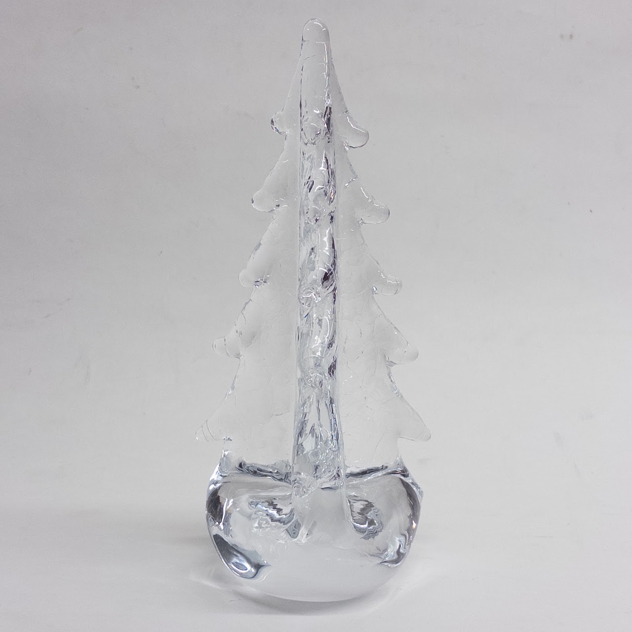 Simon Pearce 10" Vermont Crackle Evergreen Glass Christmas Tree