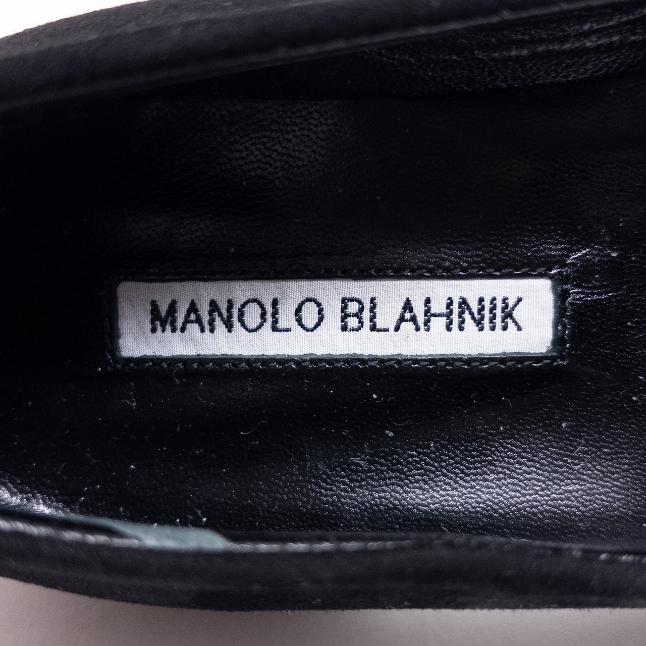 Manolo Blahnik Black Nubuck Loafers