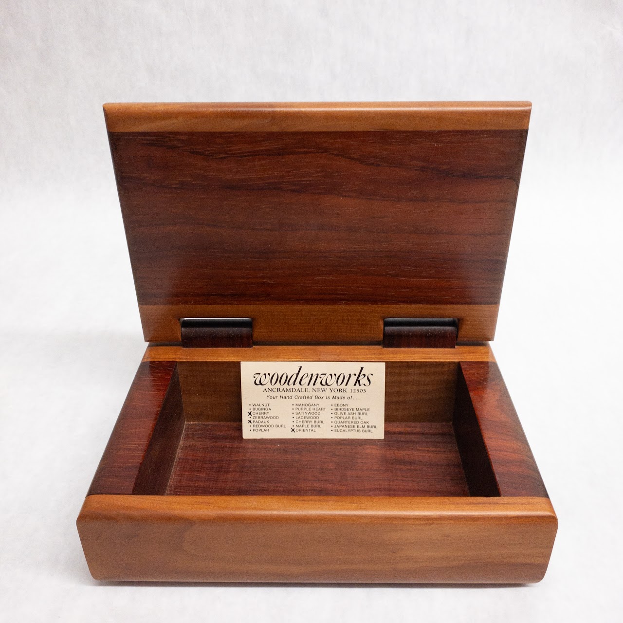 Cherry, Padauk, and Oriental Wood Box