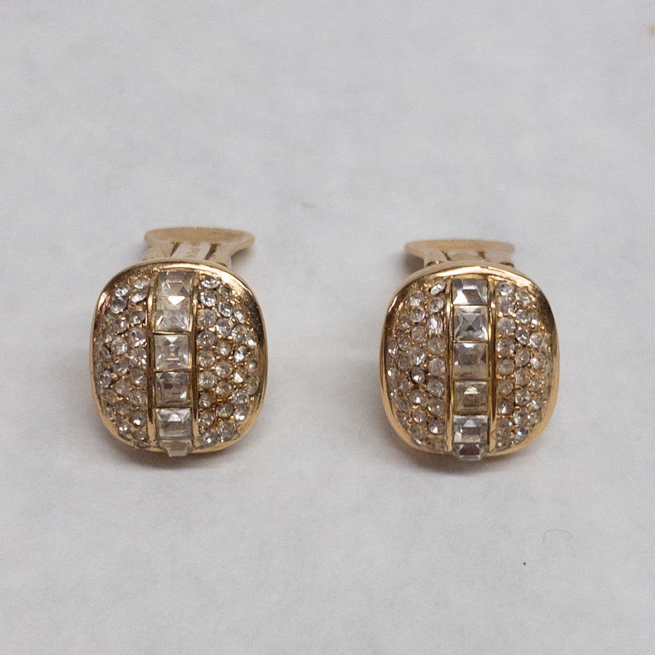 Christian Dior Rhinestone Clip Earrings