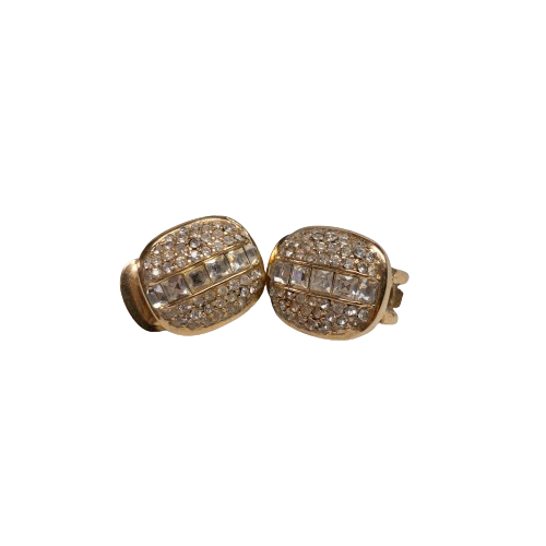 Christian Dior Rhinestone Clip Earrings