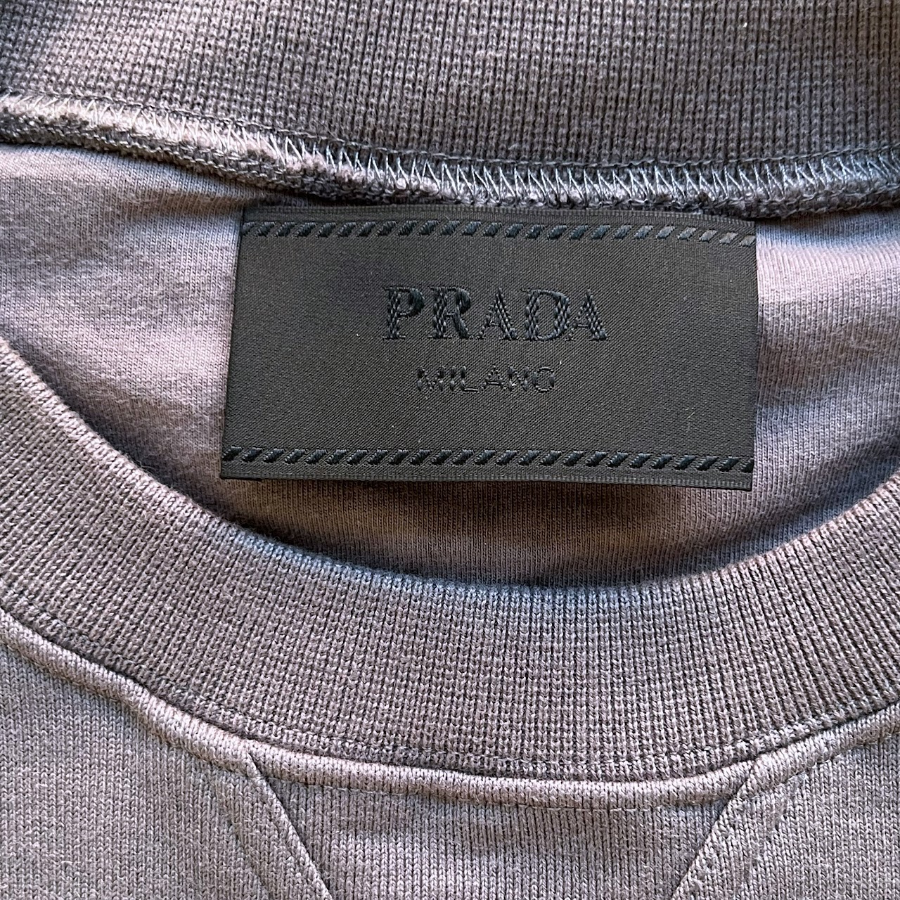 Prada Oversized Grey Garment-Dyed Cotton Sweatshirt