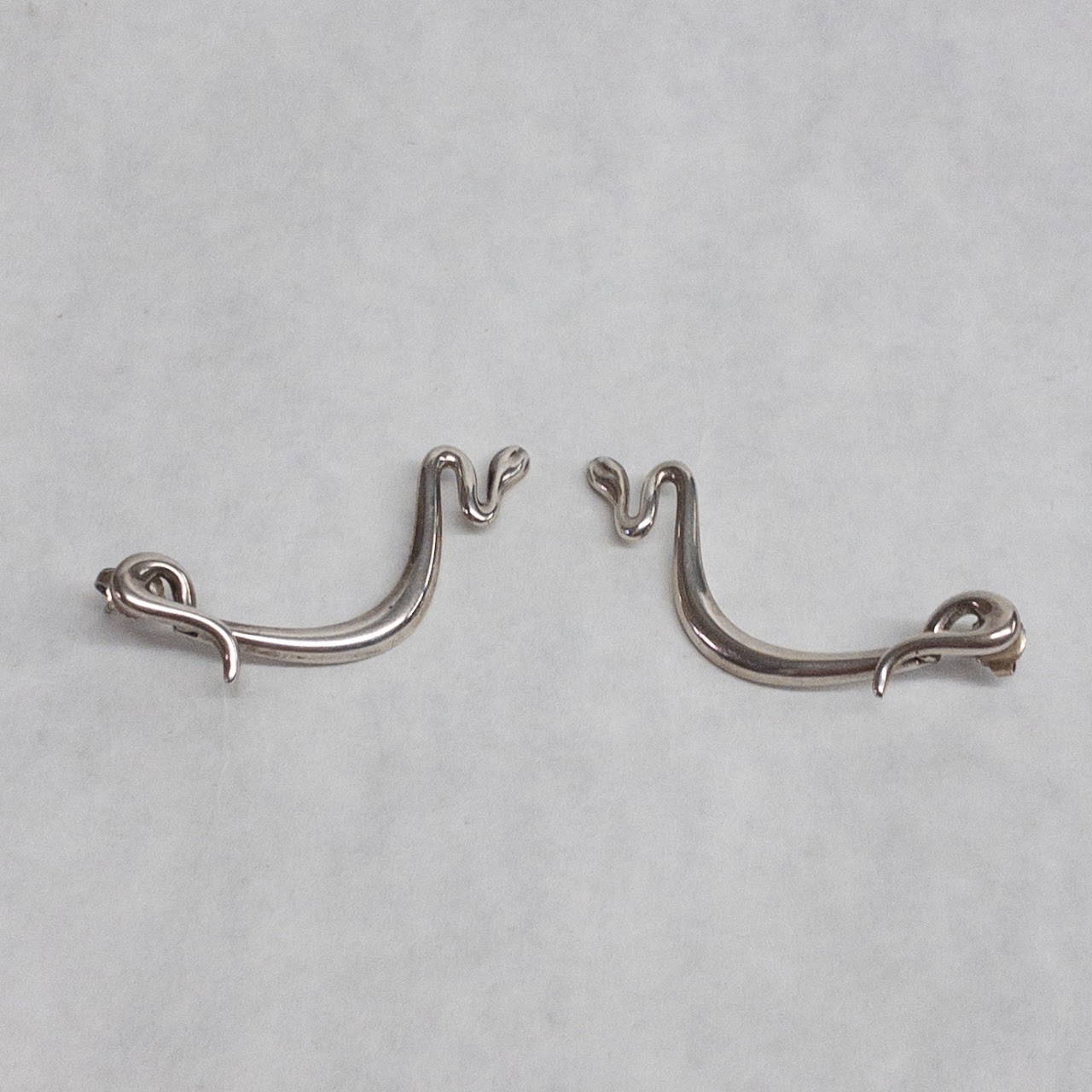 Tiffany & Co.X Elsa Peretti Sterling Silver Snake Movement Earrings