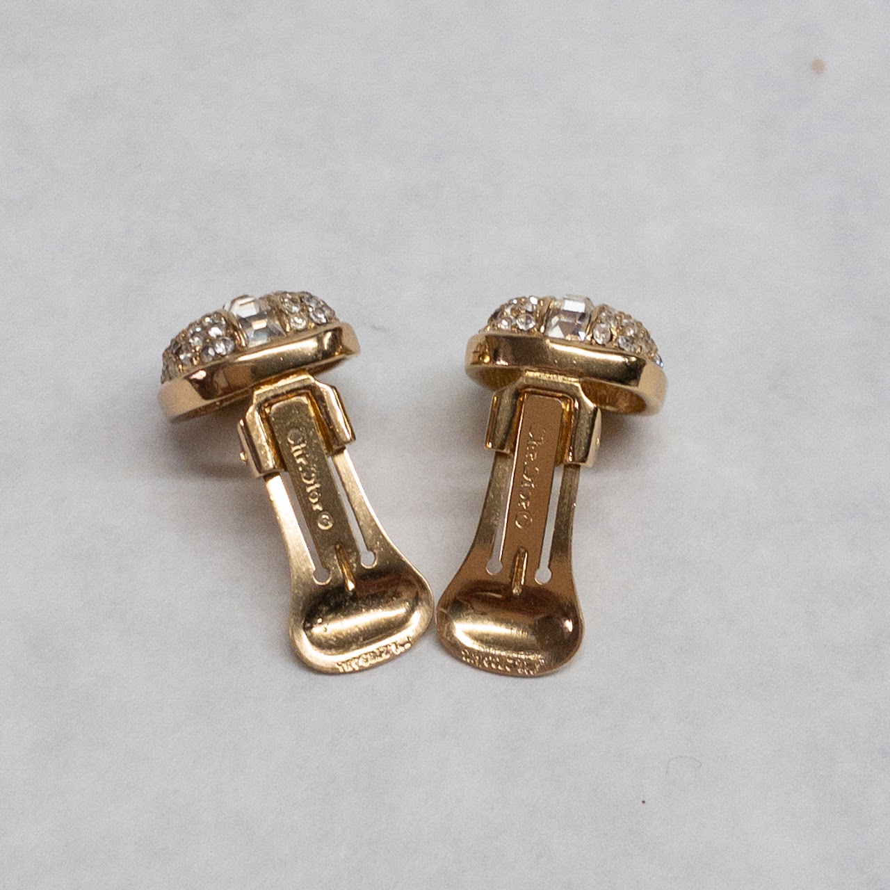 Christian Dior Rhinestone Clip Earrings