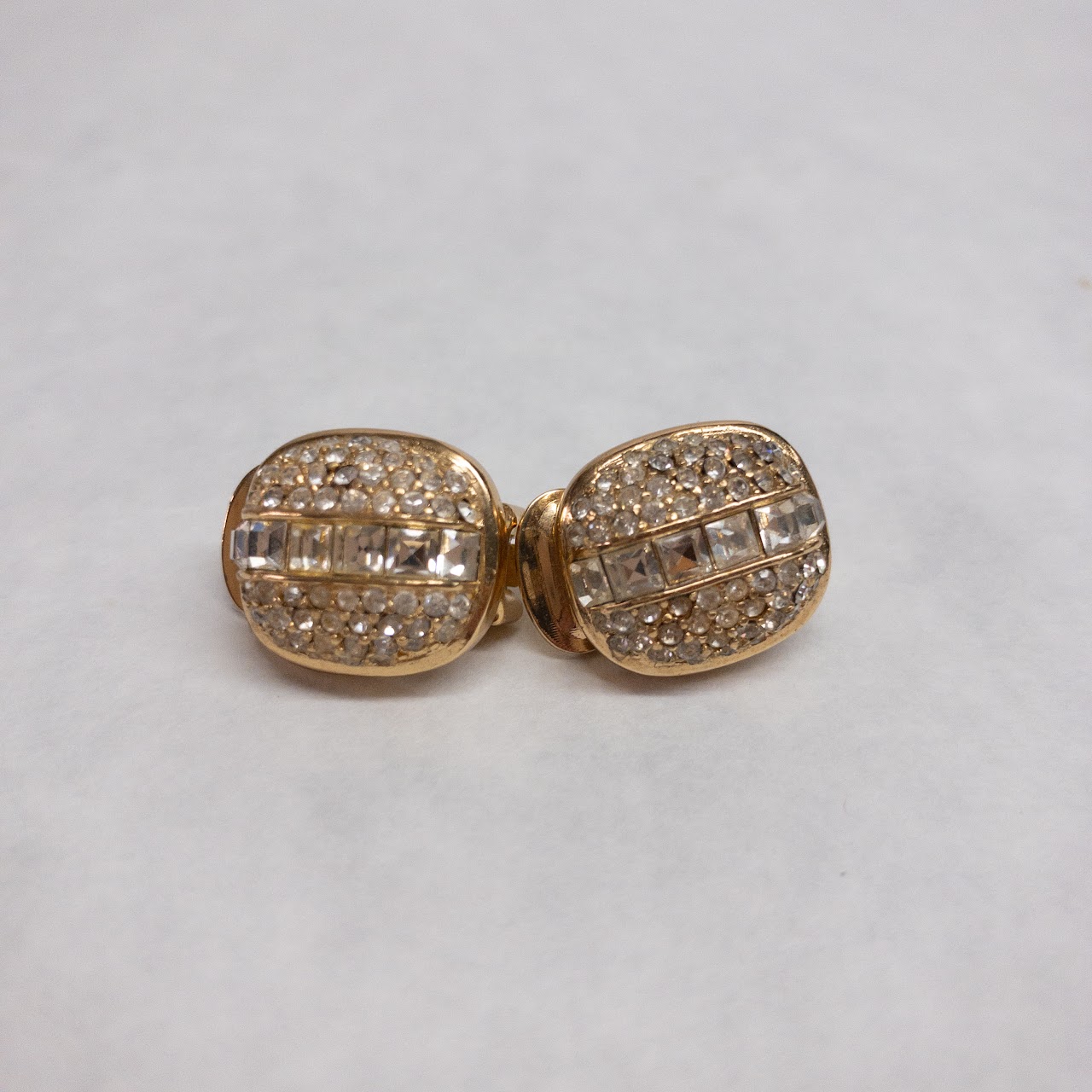 Christian Dior Rhinestone Clip Earrings