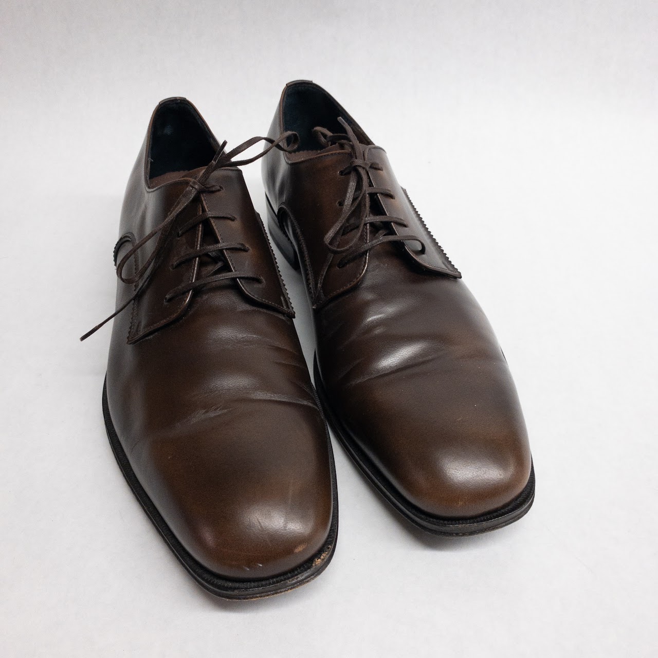 Salvatore Ferragamo Brown Leather Lace Ups