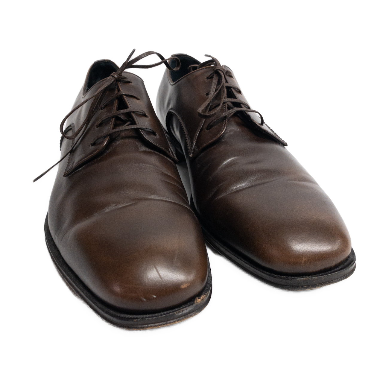 Salvatore Ferragamo Brown Leather Lace Ups