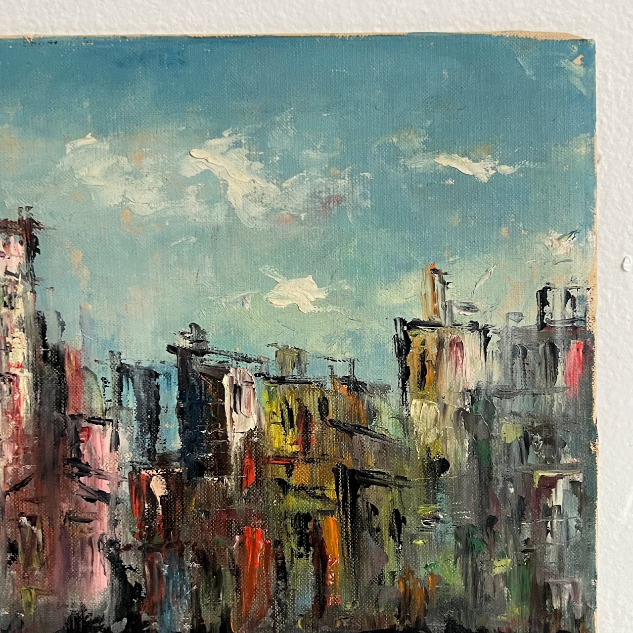 Tea Weintraub Sternklar Signed Cityscape Oil Painting