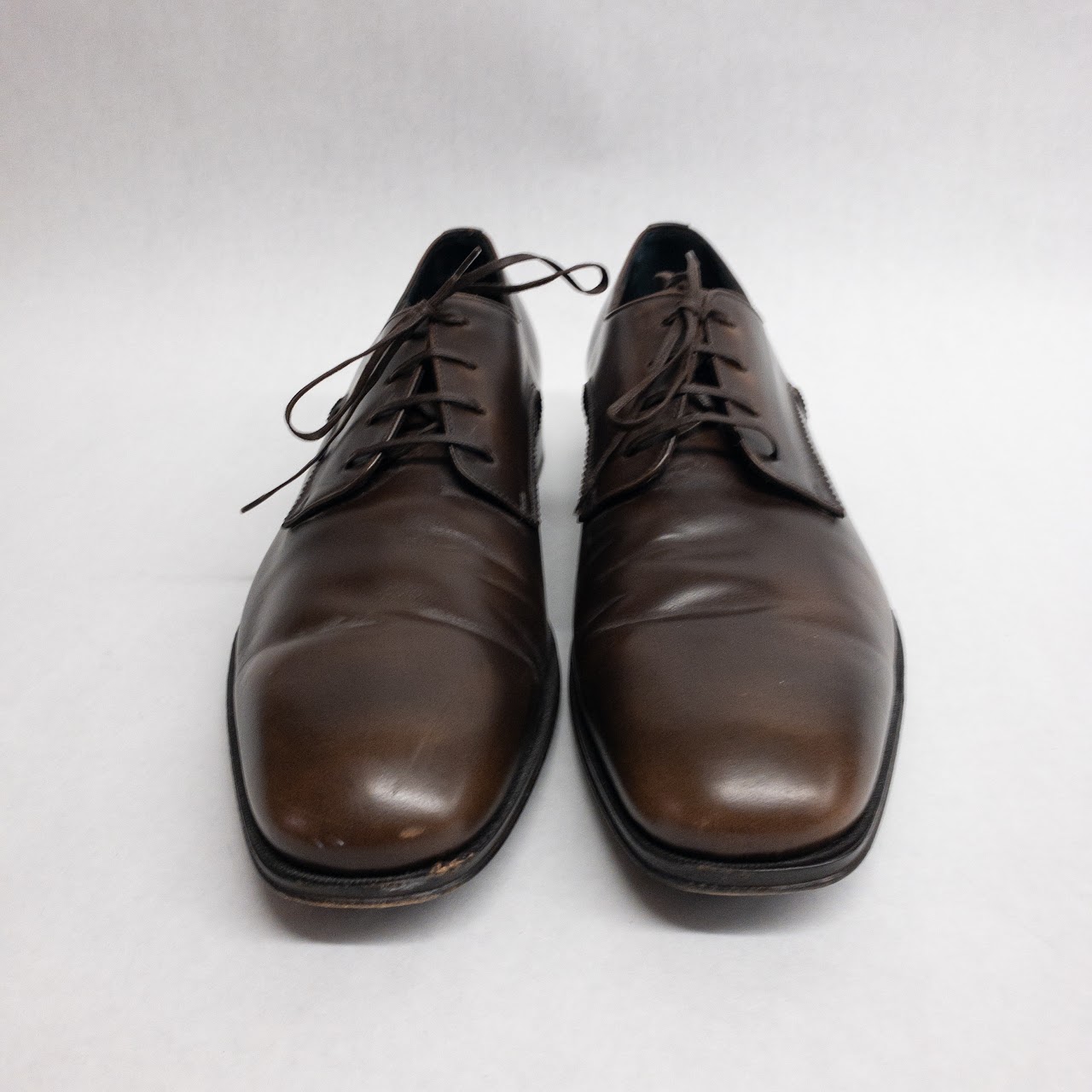 Salvatore Ferragamo Brown Leather Lace Ups