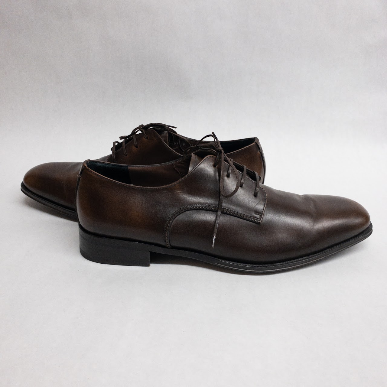 Salvatore Ferragamo Brown Leather Lace Ups