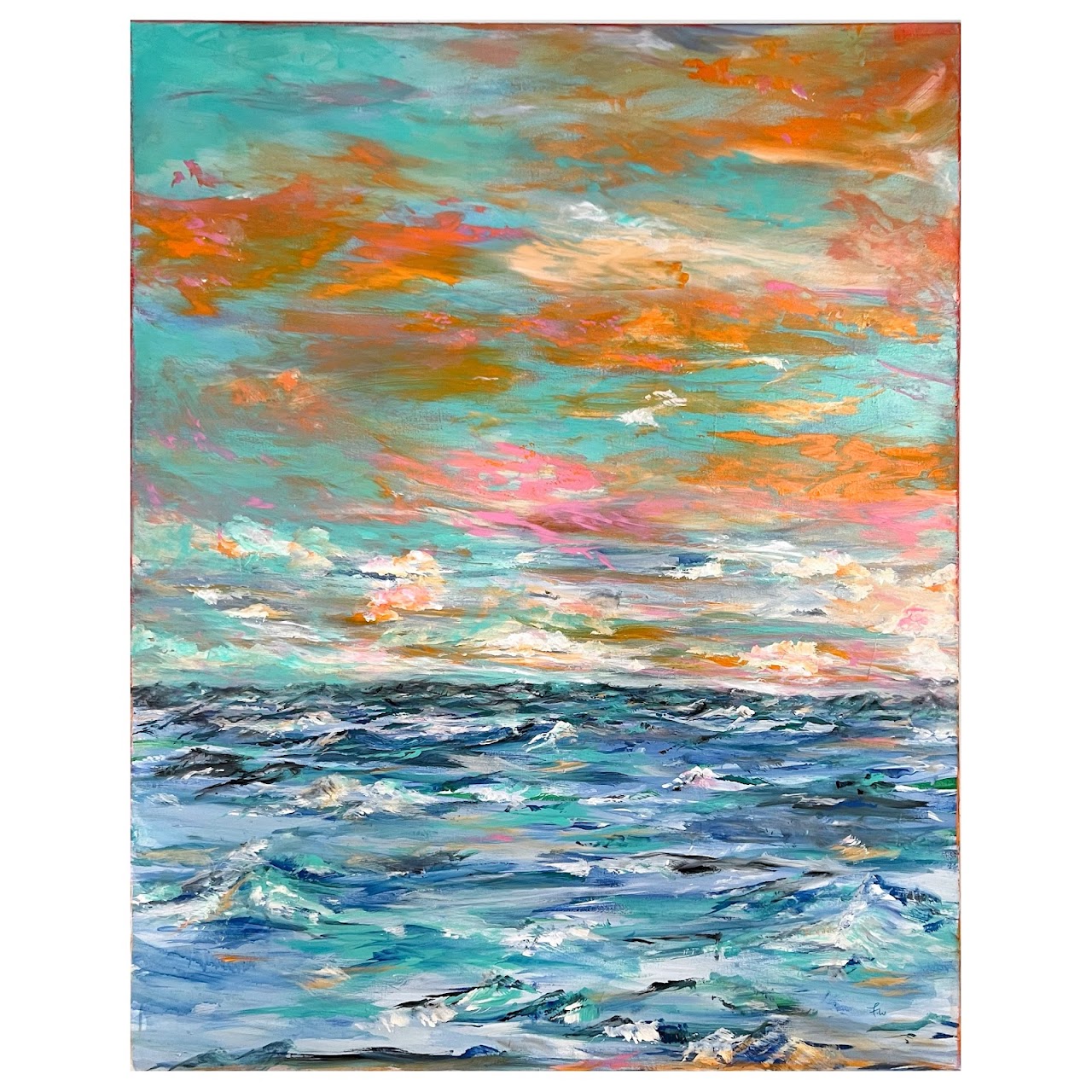 Contemporary Signed Oceanscape Oil Painting