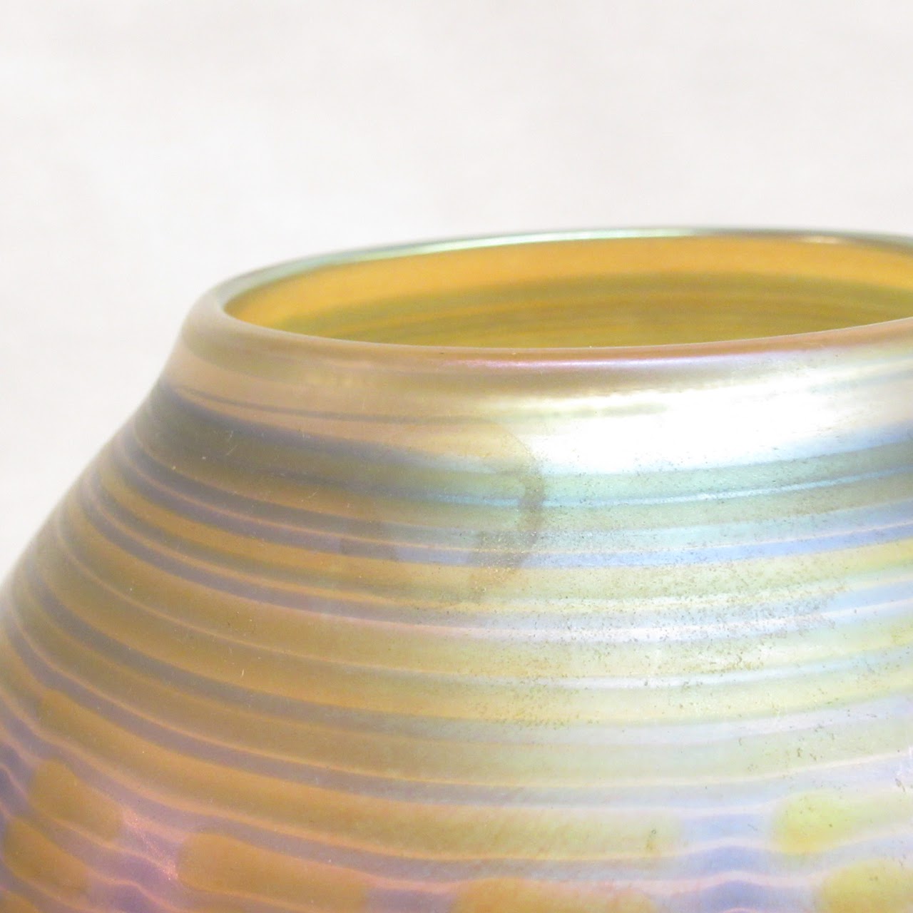 Vintage Iridescent Art Glass Vase SIGNED