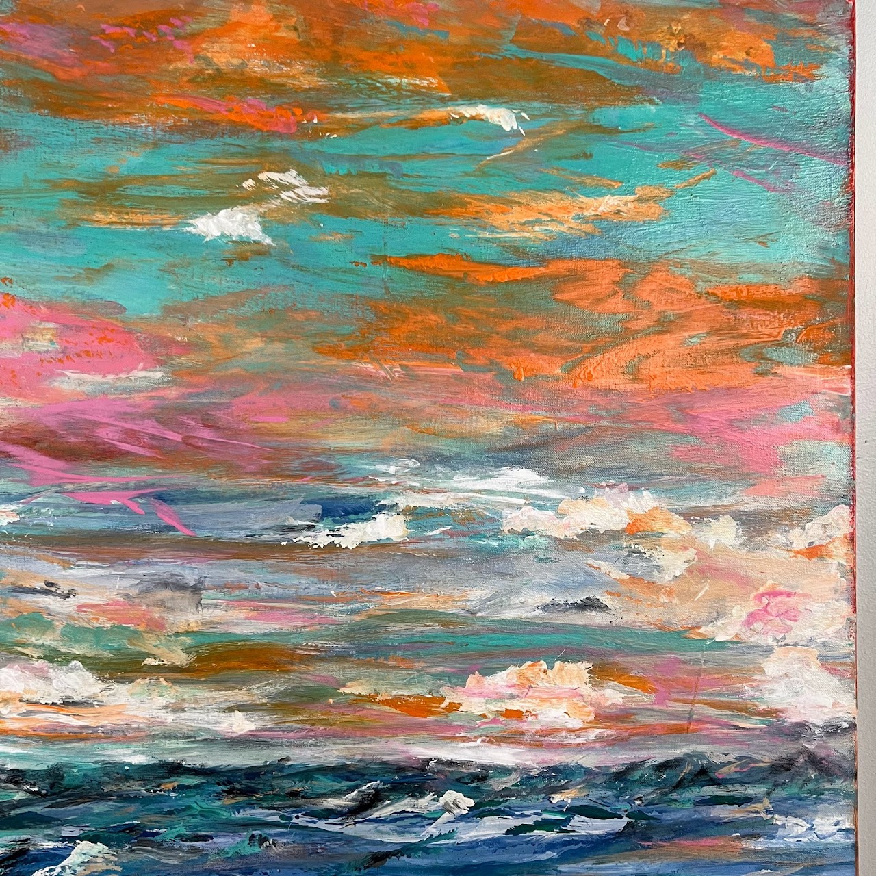 Contemporary Signed Oceanscape Oil Painting