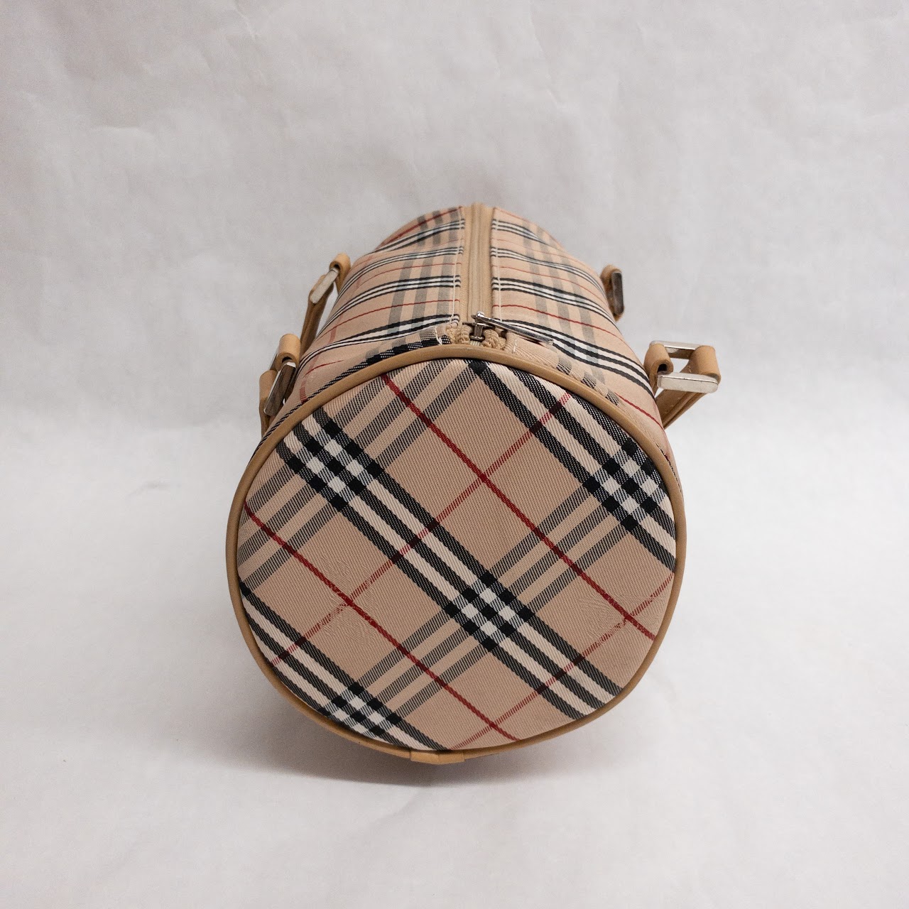 Burberry Blue Label Nova Check Barrel Bag with Mirror