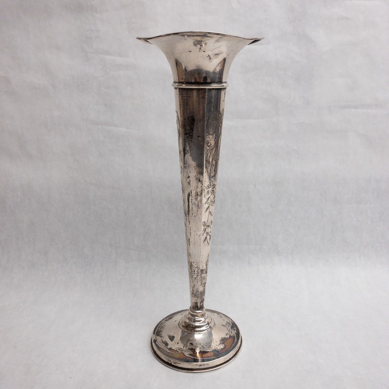 Sterling Silver Trumpet Vase With Weighted Base