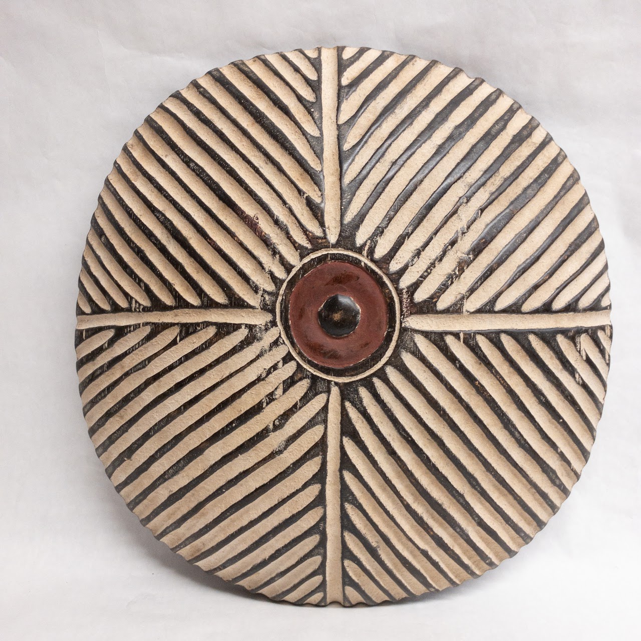 Bamileke Carved Wooden Shield Trio