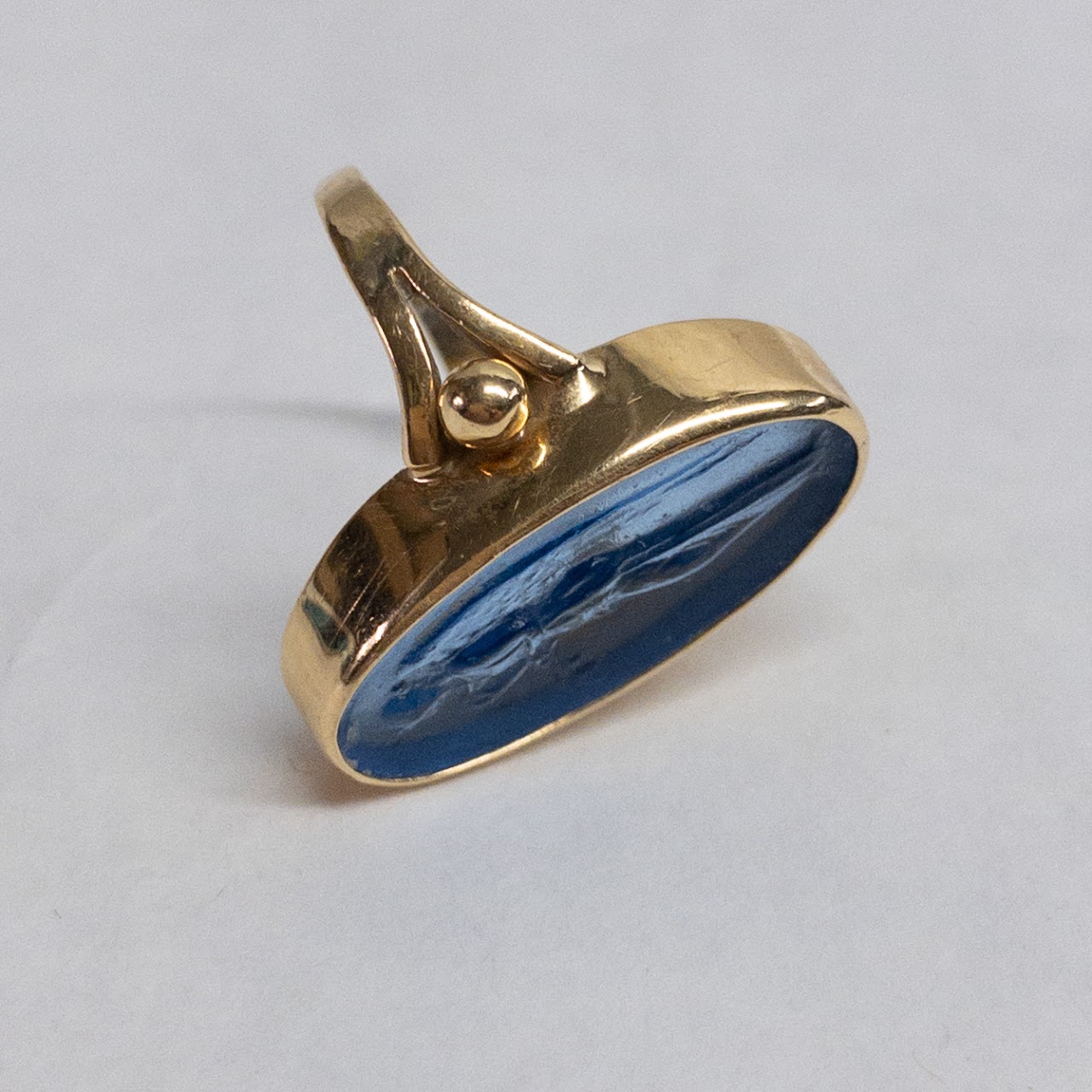 18K Gold Carved Intaglio Ring