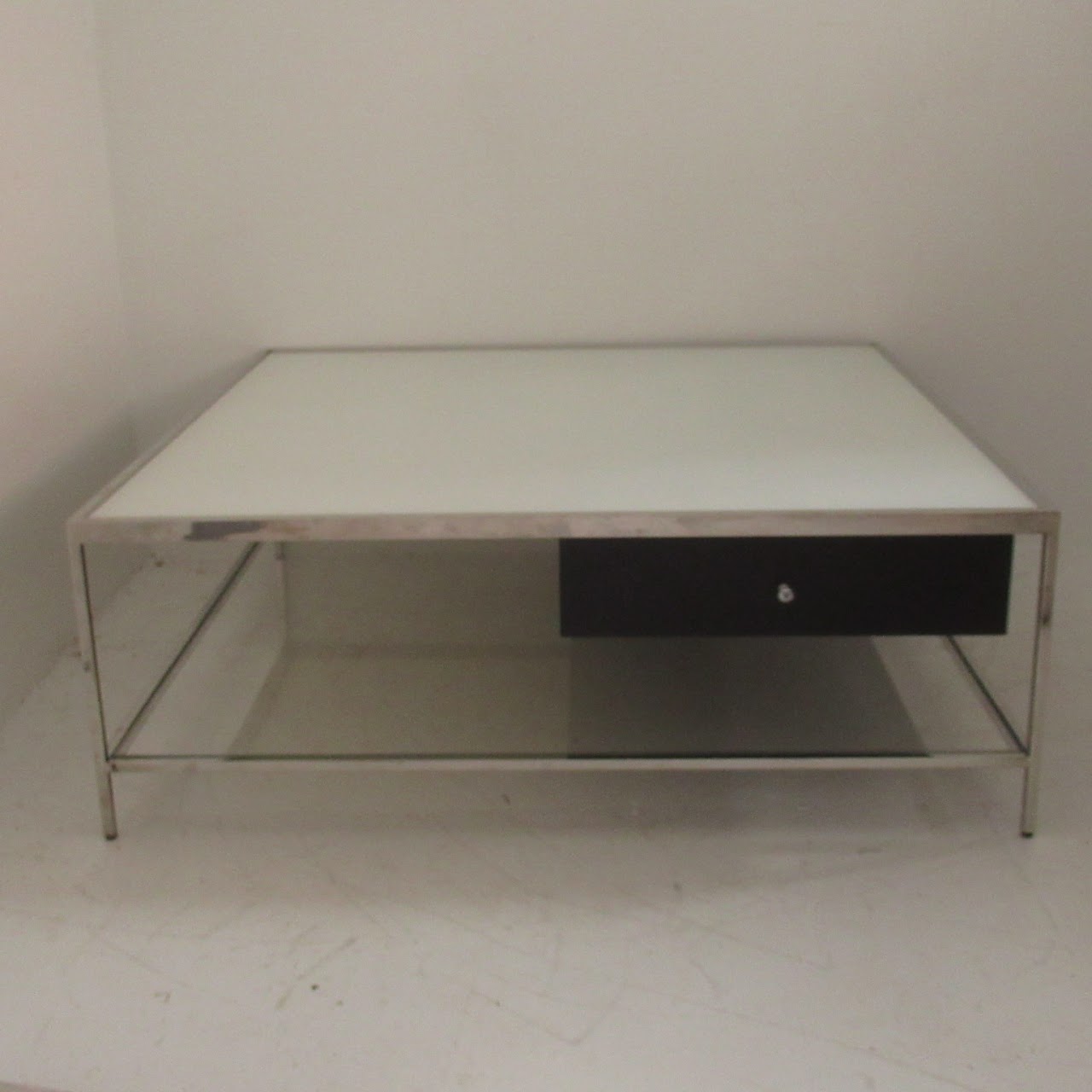 Chrome & Glass Two-Tied Coffee Table