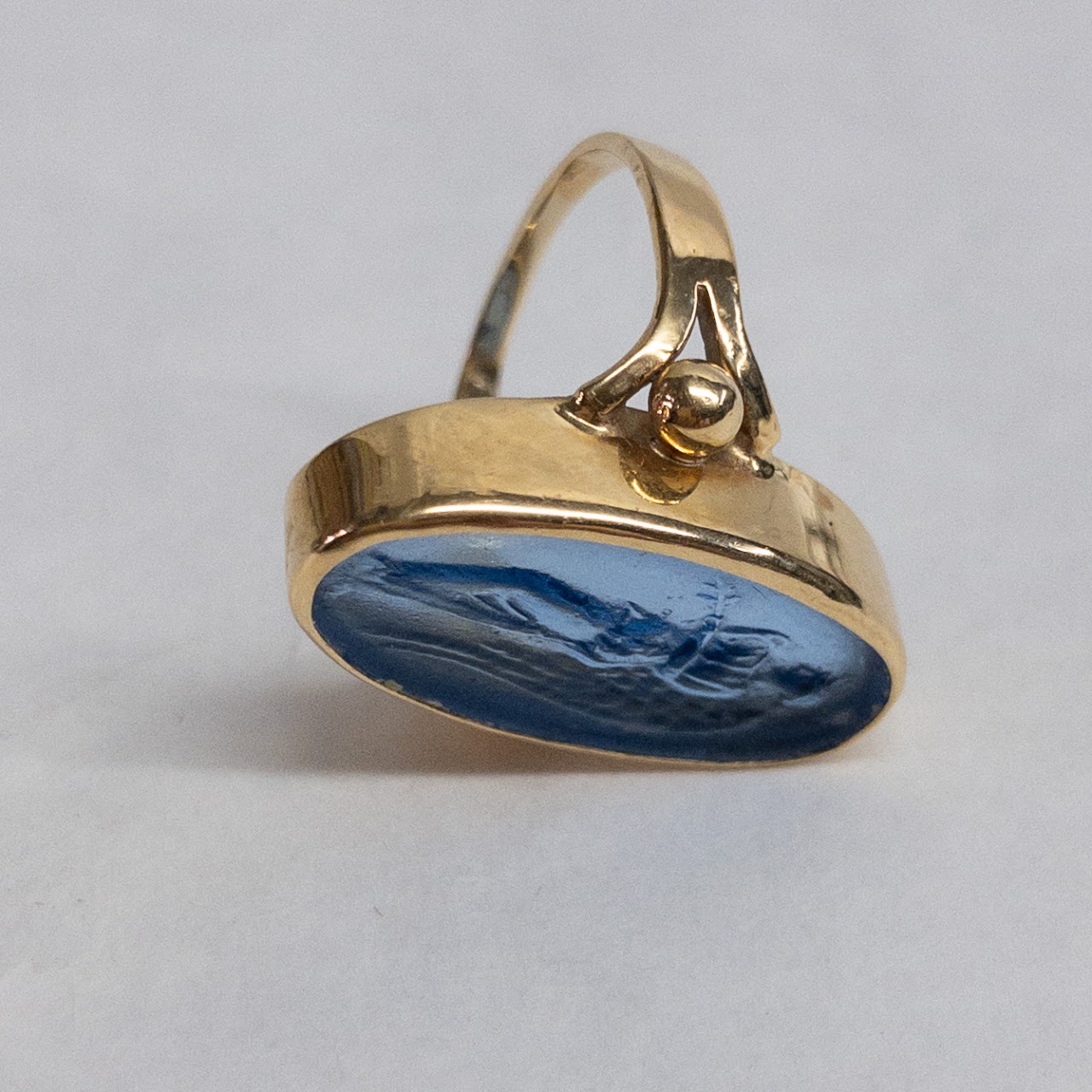 18K Gold Carved Intaglio Ring