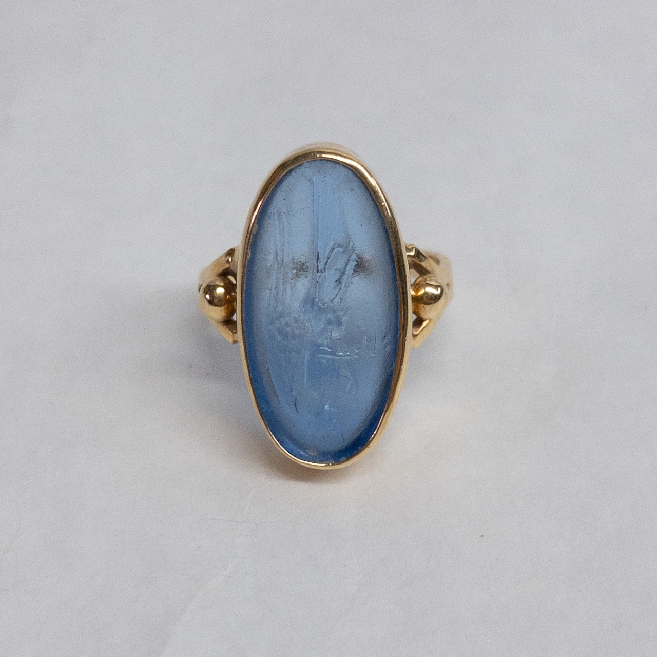 18K Gold Carved Intaglio Ring