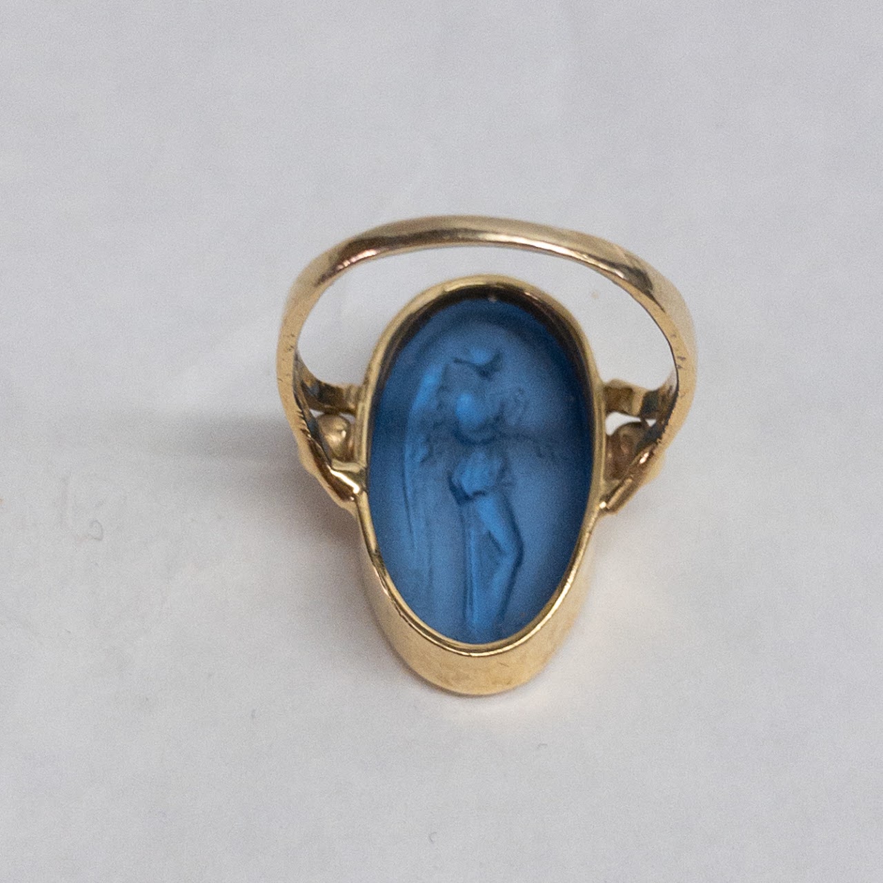 18K Gold Carved Intaglio Ring