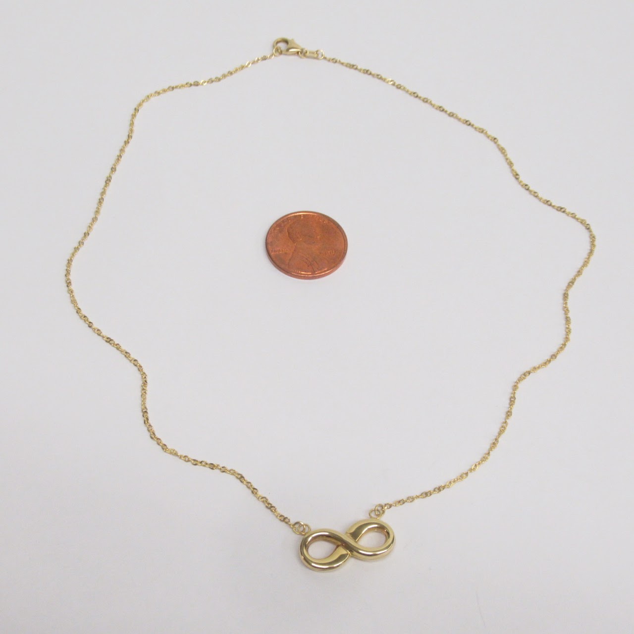 14K Gold Infinity Pendant Necklace