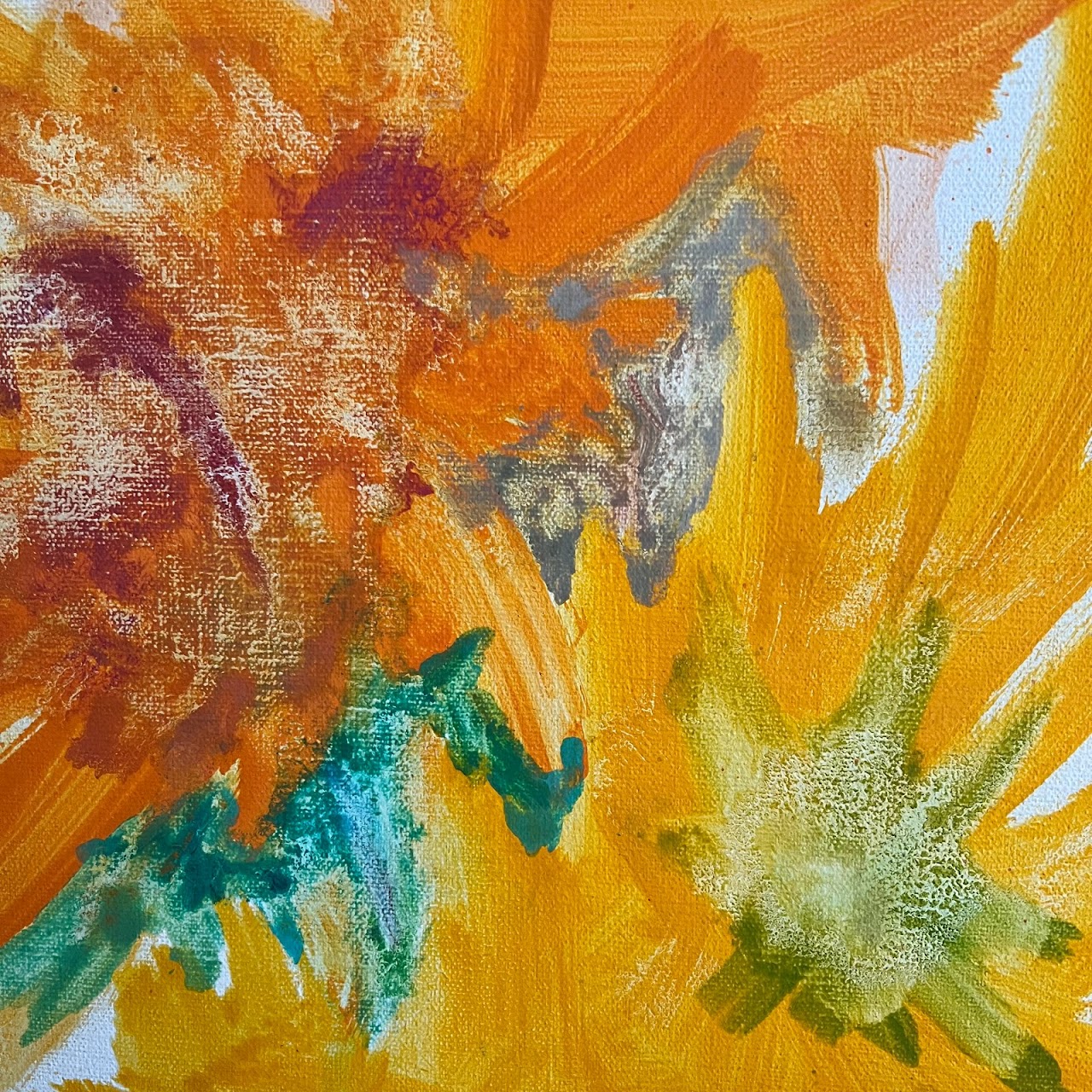 Floral Abstract Signed Oil Painting