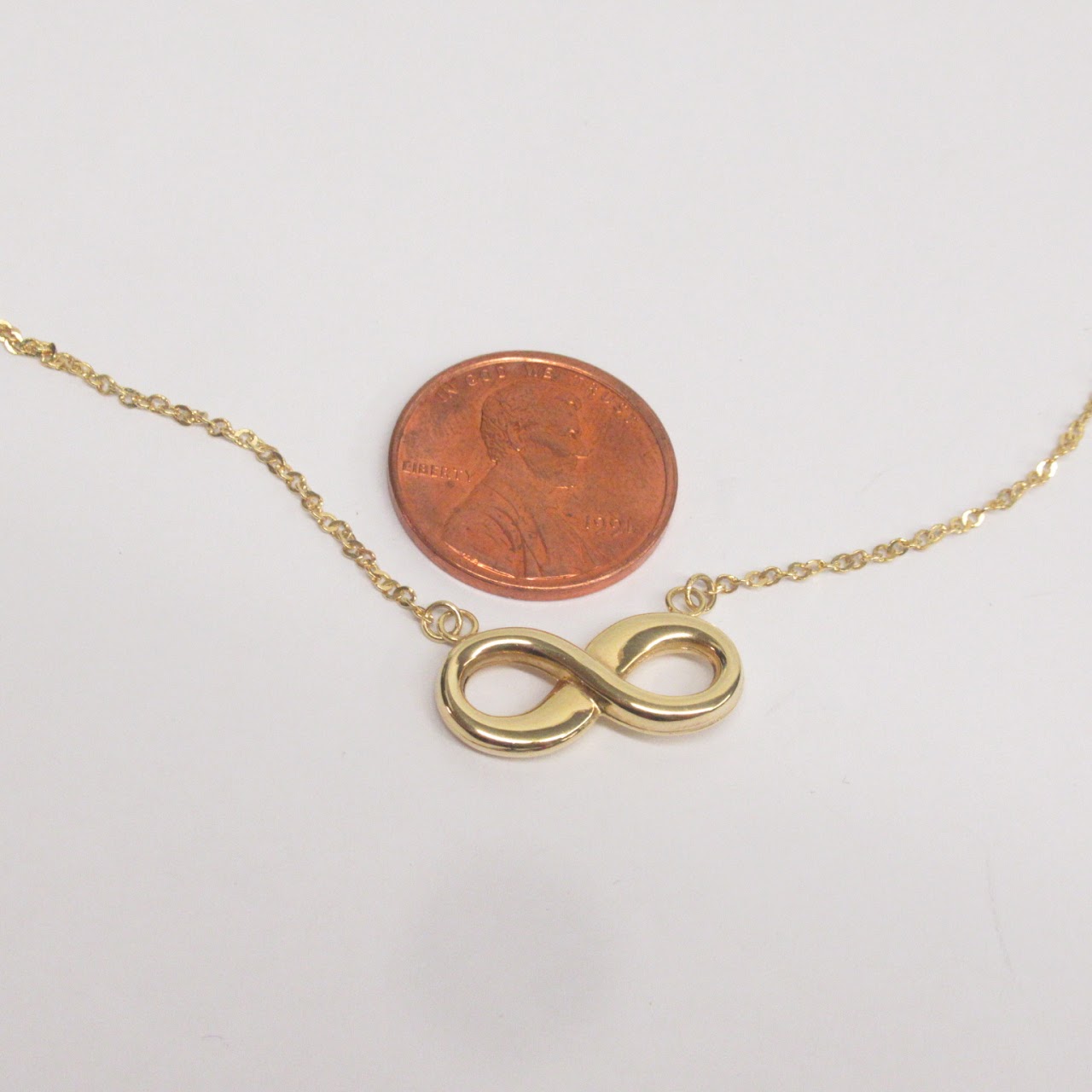 14K Gold Infinity Pendant Necklace