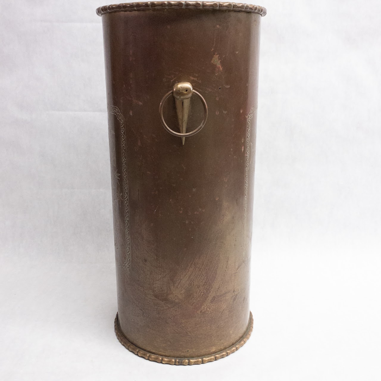 Vintage Brass Crane Motif Umbrella Stand