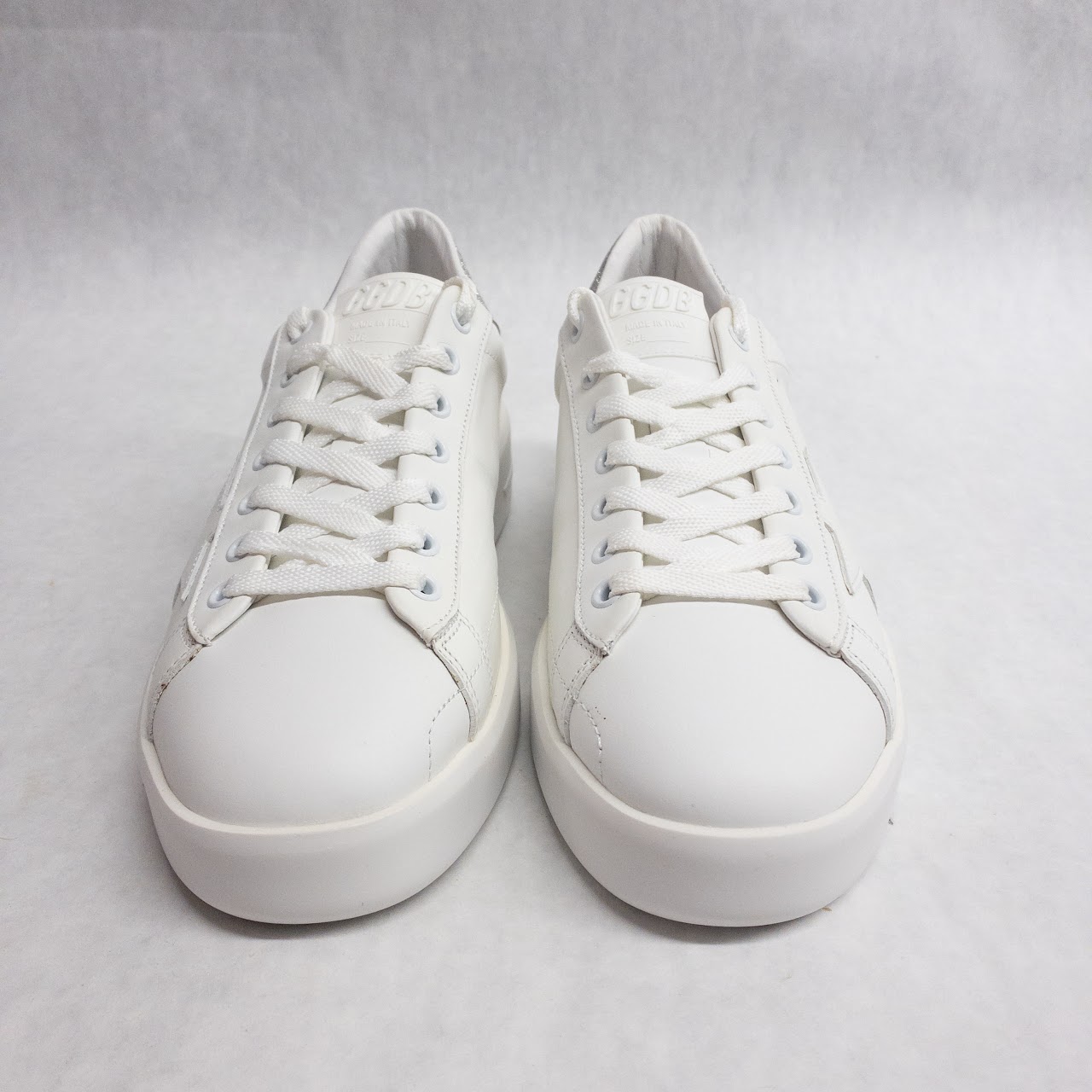 Golden Goose NEW Pure New White and Silver Sneakers