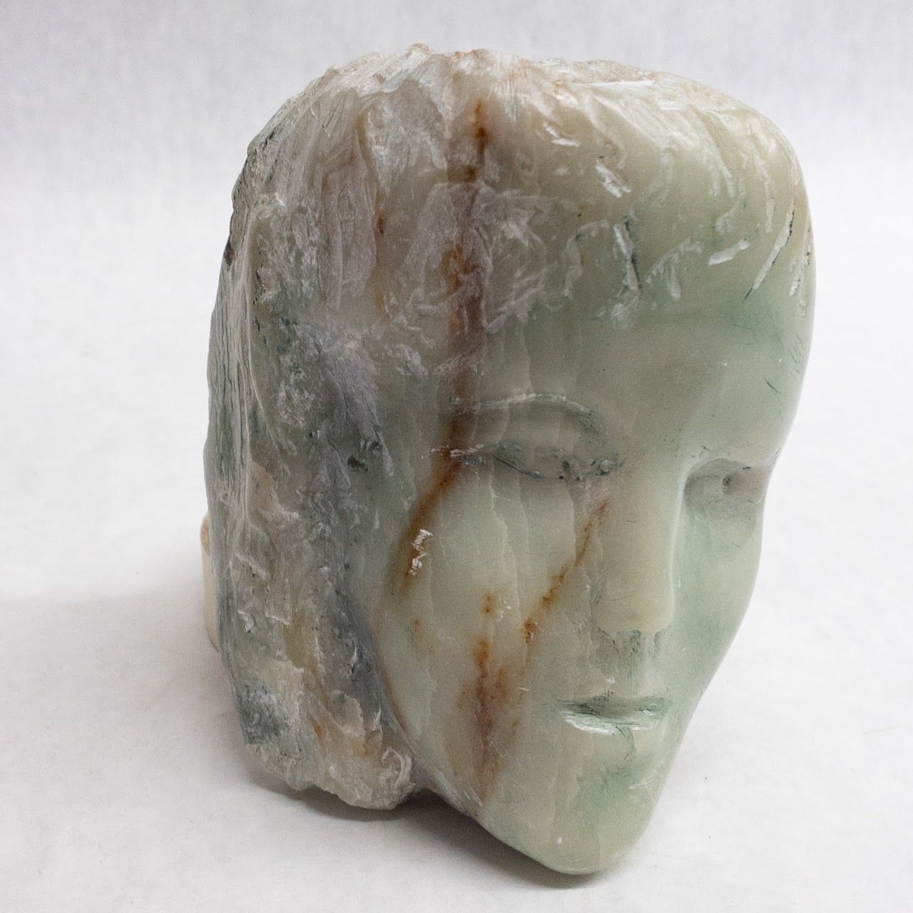 Green Marble Carved Face