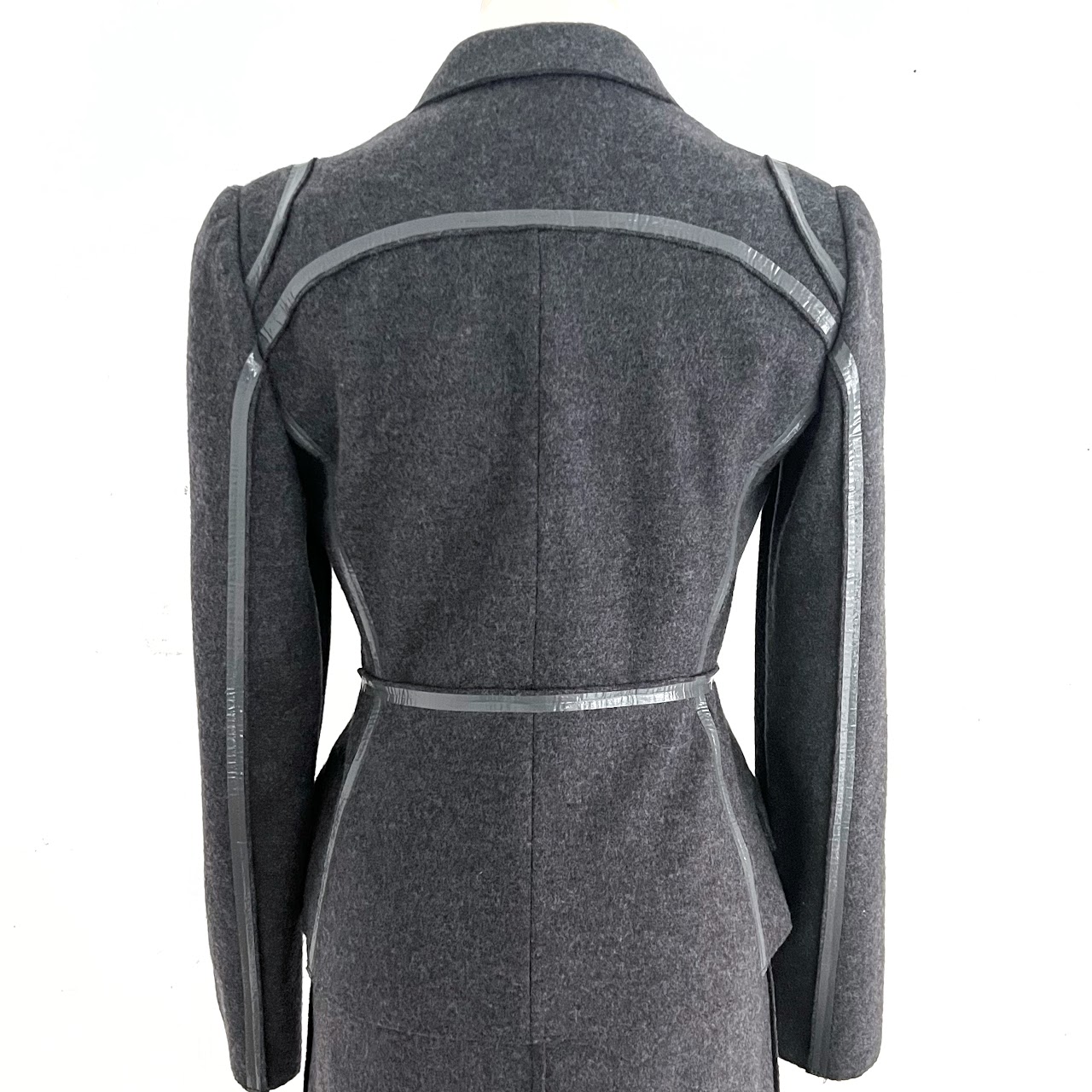 Prada Grey Virgin Wool Skirt Suit